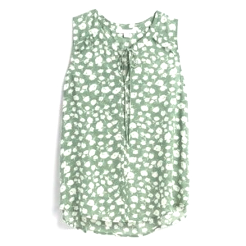 Green Floral Sleeveless Top